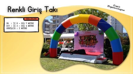 Renkli Şişme Giriş Takı Şişme Oyun Parkuru Şişme Oyuncak Kiralama İzmir Organizasyon