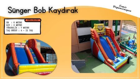 Sünger Bob Şişme Kaydırak Şişme Oyuncak Kiralama İzmir Organizasyon