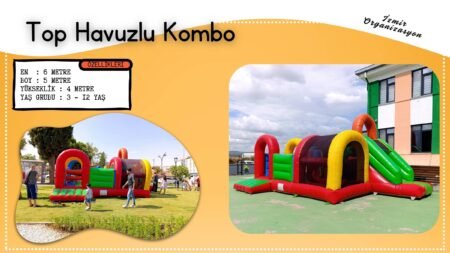 Top Havuzlu Kombo Zıpzıp Kaydırak Şişme Oyuncak Kiralama İzmir Organizasyon